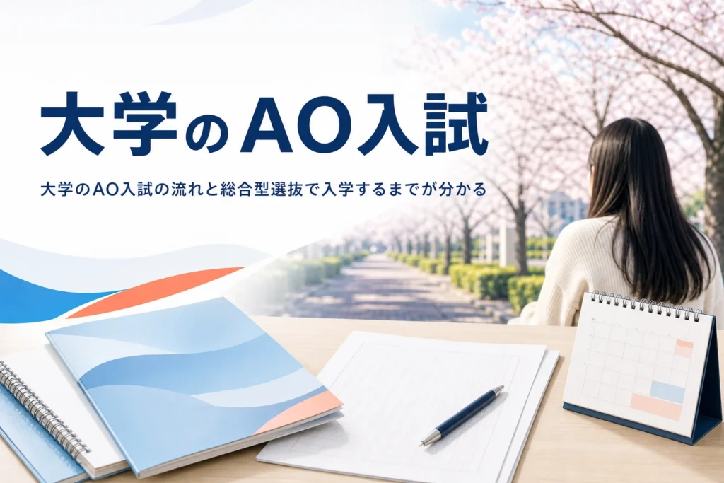 大学のAO入試とは何か、総合型選抜で大学に入るまでの流れを解説する記事のアイキャッチ