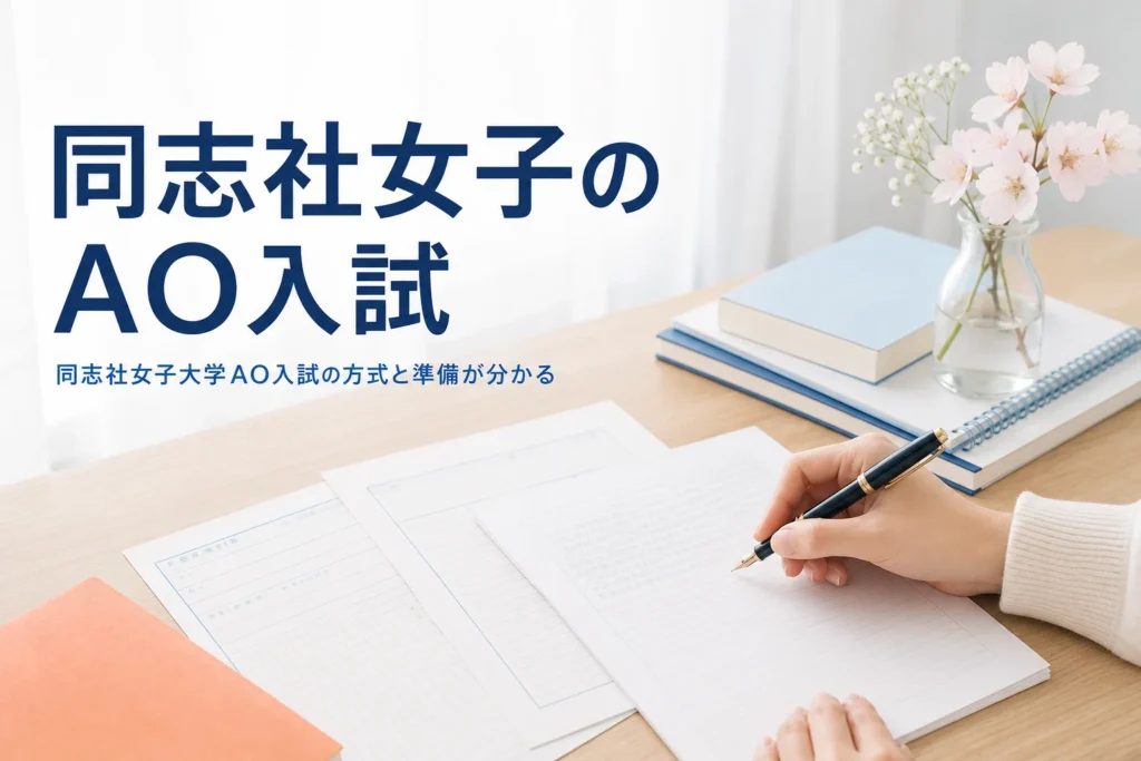 同志社女子大学のAO入試（AO方式入学者選抜）の方式と準備を解説する記事のアイキャッチ