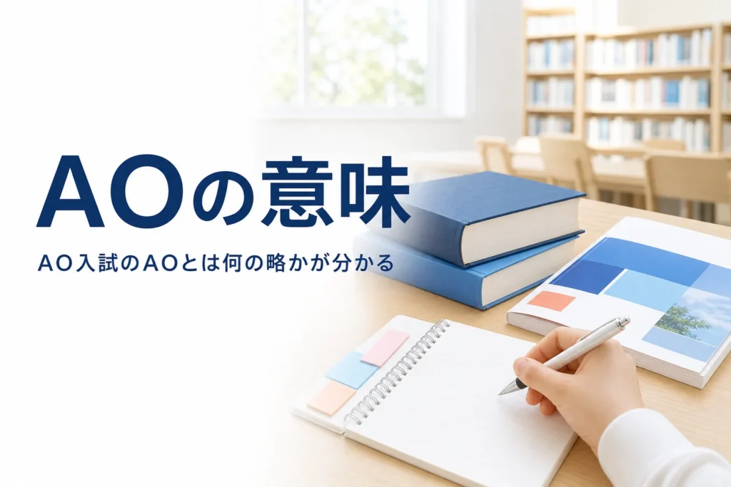 AO入試のAOとは何の略か、アドミッションズ・オフィスの意味を解説する記事のアイキャッチ