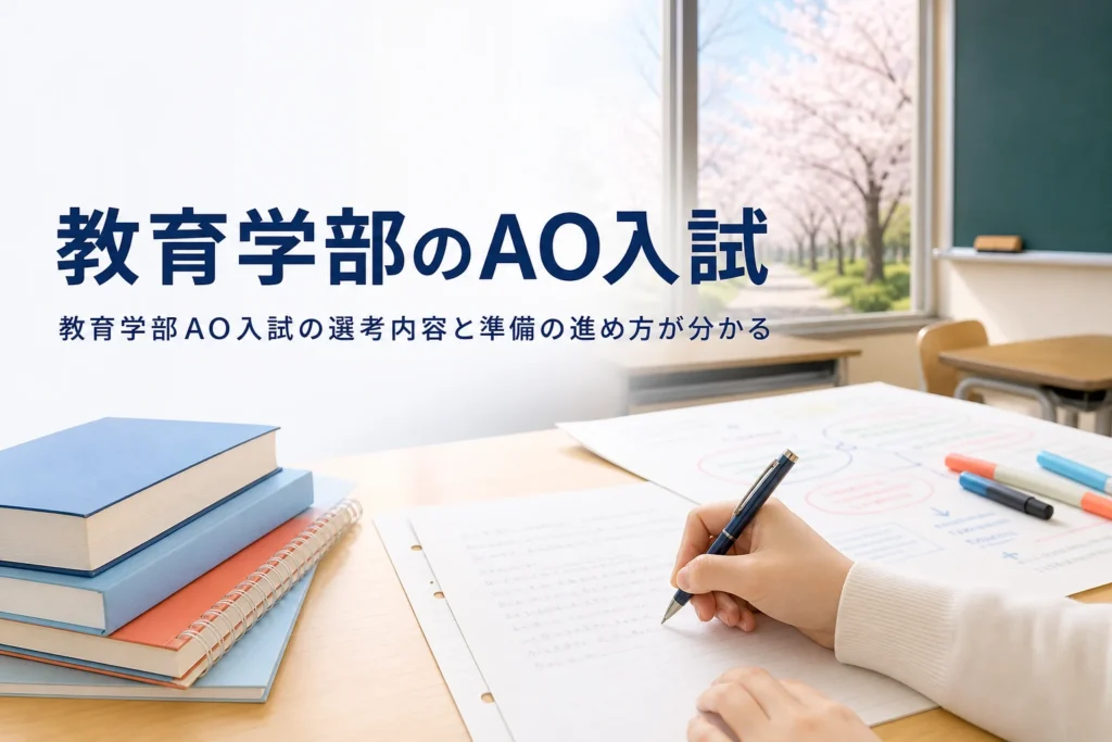 教育学部のAO入試（総合型選抜）の選考内容と準備の進め方を解説する記事のアイキャッチ