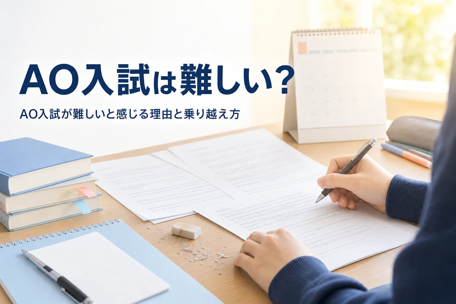 AO入試は難しいのかを、大変だと感じる理由と乗り越え方から解説する記事のアイキャッチ