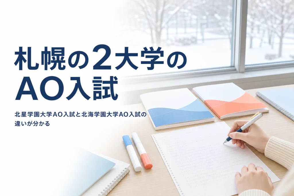 北星学園大学と北海学園大学のAO入試（総合型選抜）の選考と日程の違いを解説する記事のアイキャッチ