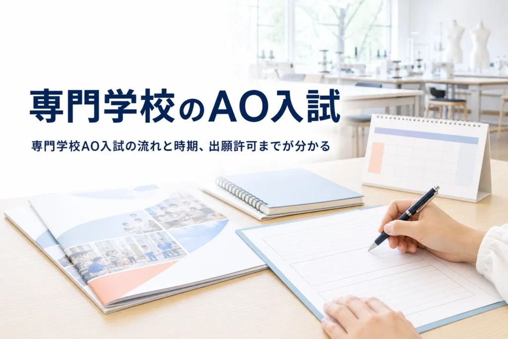 専門学校のAO入試とは何か、流れ・時期・メリットを解説する記事のアイキャッチ