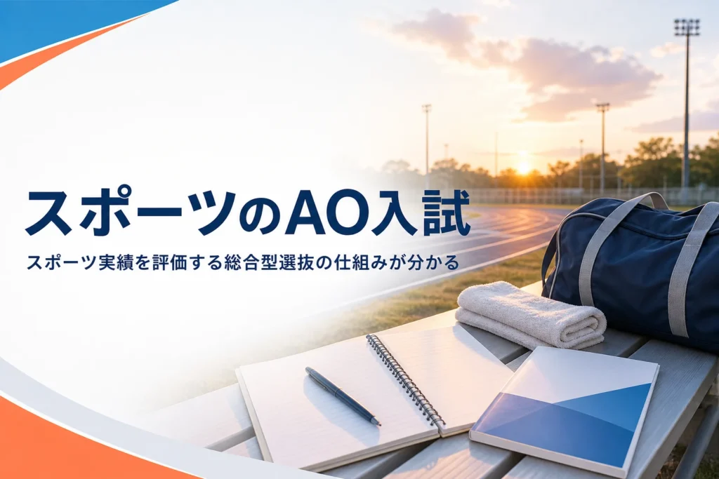スポーツのAO入試（スポーツ実績を評価する総合型選抜）の仕組みと、実績の書き方を解説する記事のアイキャッチ