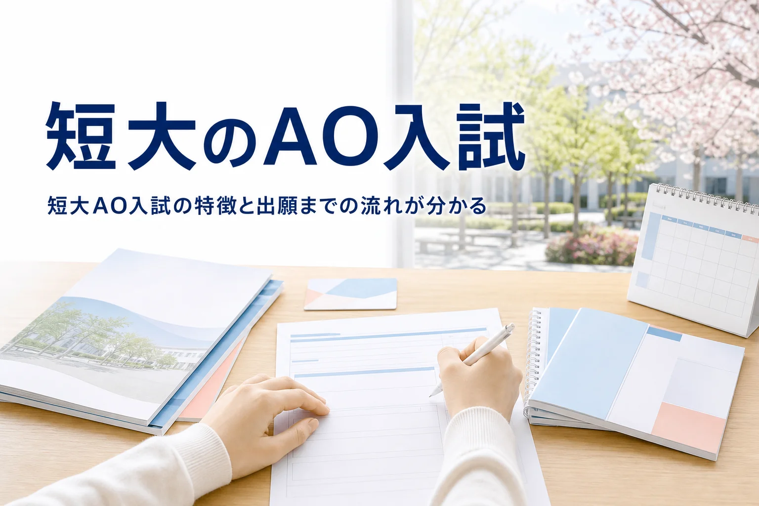 短大のAO入試(短期大学の総合型選抜)の特徴と出願の流れを解説する記事のアイキャッチ
